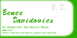 bence davidovics business card